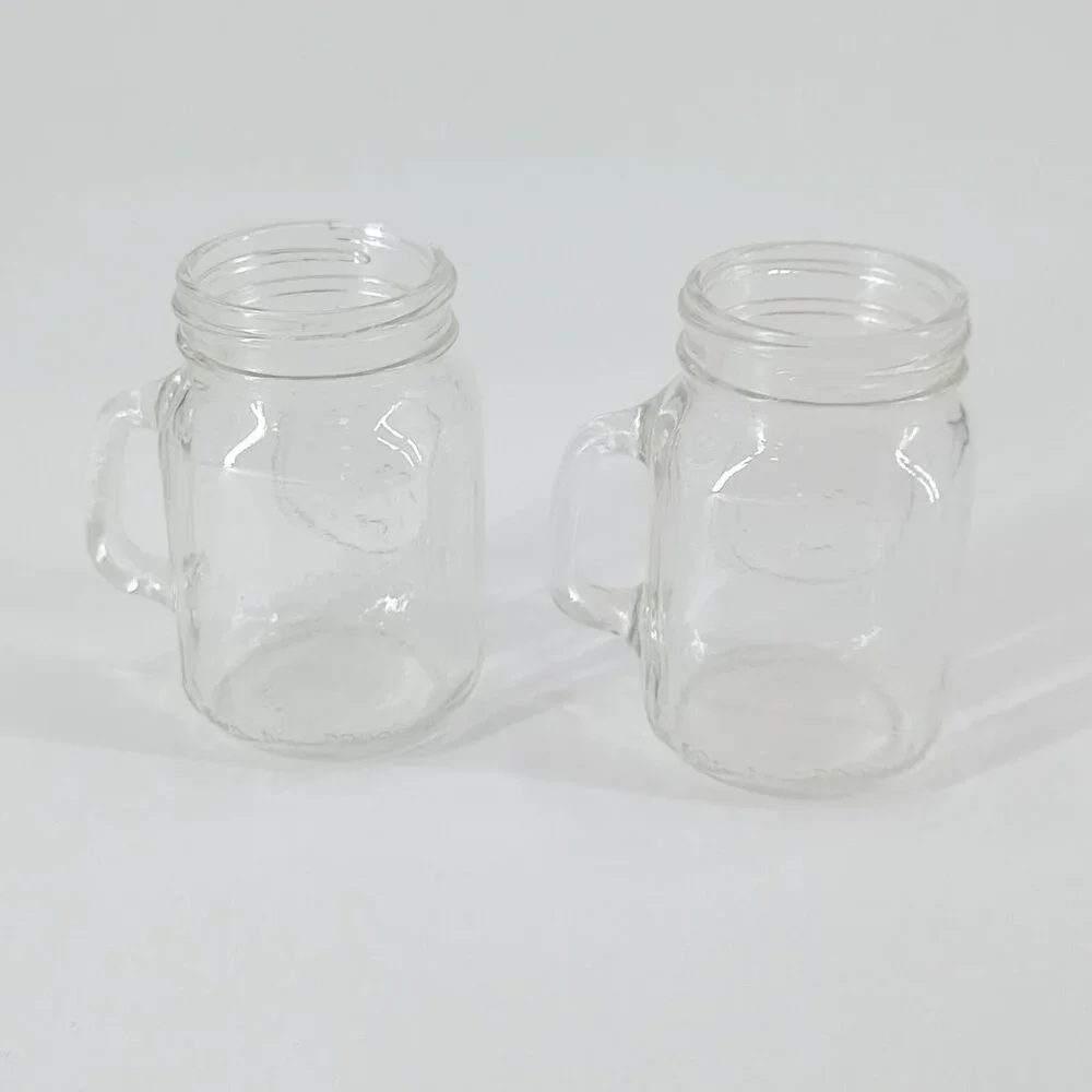 Golden Harvest Shot Drink Glass Jars Handle 2 oz Mini No Lids Set of 2 Kitchen - Picture 6 of 9